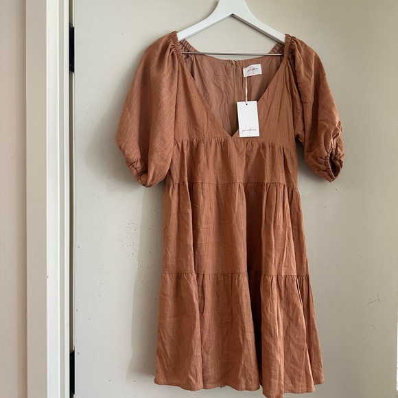 Girl and the Sun Lorey Dress in Tan NWT - Picture 5 of 8